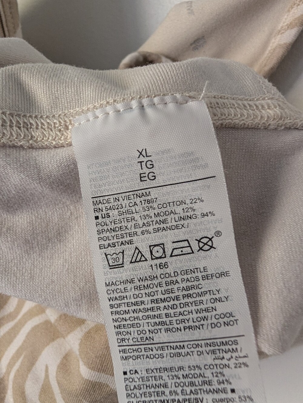 Zebra Print Racerback Bodysuit XL - Picture 9 of 10
